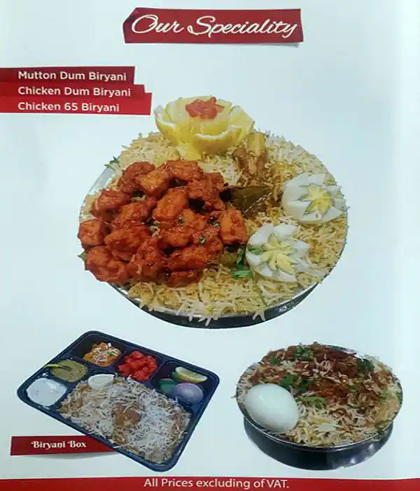 Hyderabadi'z Menu, Menu for Hyderabadi'z, Al Nahda, Sharjah 