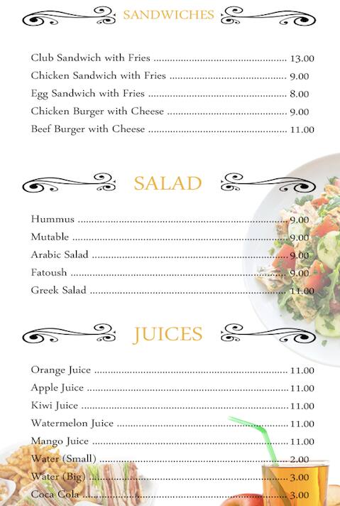 Spark Restaurant Menu, Menu for Spark Restaurant, Al Nud, Sharjah 