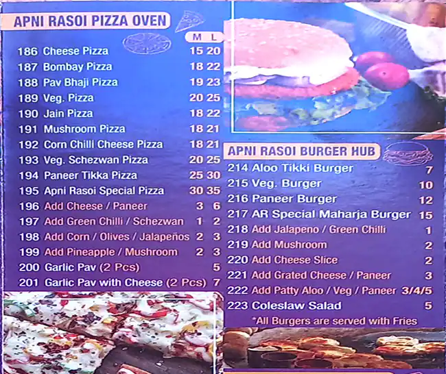 Apni Rasoi (Burj Al Falak) Menu 