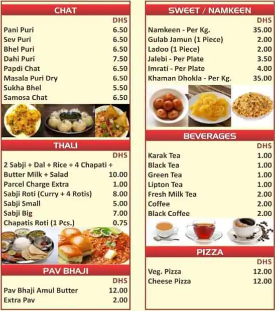 Rahul Pankaj Cafeteria Menu, Menu for Rahul Pankaj Cafeteria, Al Taawun, Sharjah 