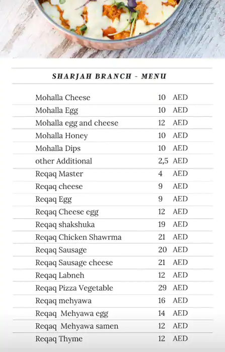 Qumasha Menu, Menu for Qumasha, University City, Sharjah 