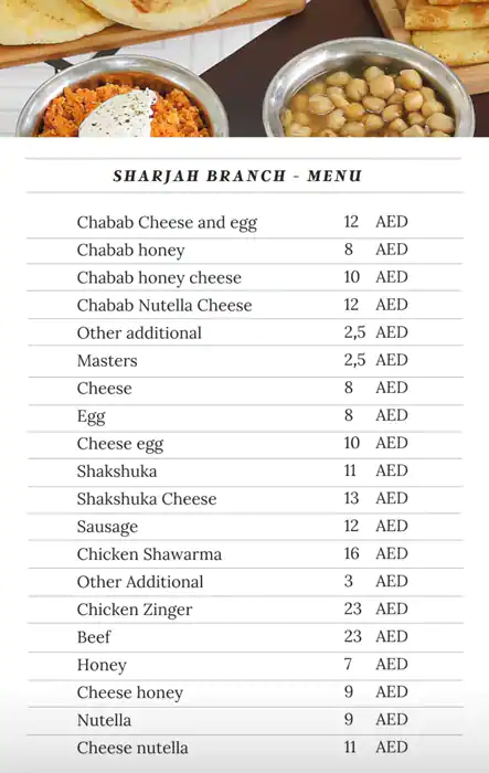 Qumasha Menu, Menu for Qumasha, University City, Sharjah 