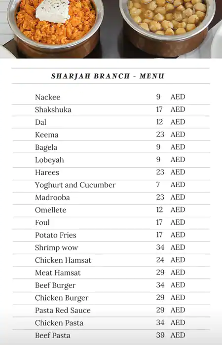 Qumasha Menu, Menu for Qumasha, University City, Sharjah 