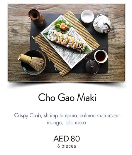 Cho Gao - Crowne Plaza Abu Dhabi Menu 