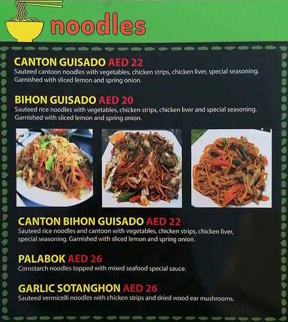 Resto Pinoy Menu, Menu for Resto Pinoy, Al Khalidiya, Abu Dhabi 