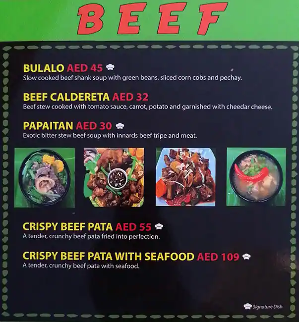 Resto Pinoy Menu, Menu for Resto Pinoy, Al Khalidiya, Abu Dhabi 