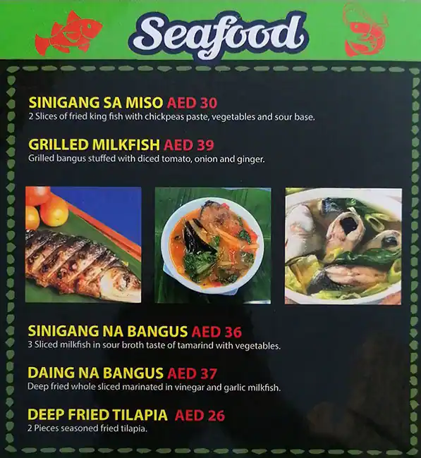 Resto Pinoy Menu, Menu for Resto Pinoy, Al Khalidiya, Abu Dhabi 