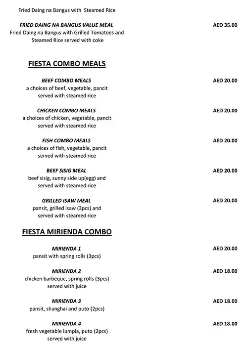 Kainan Barrio Fiesta Menu, Menu for Kainan Barrio Fiesta, Al Markaziya, Abu Dhabi 