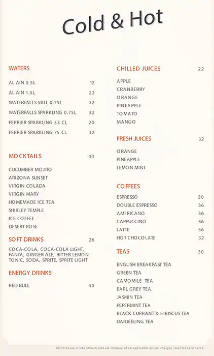 Belgian Cafe - InterContinental Hotel Menu 