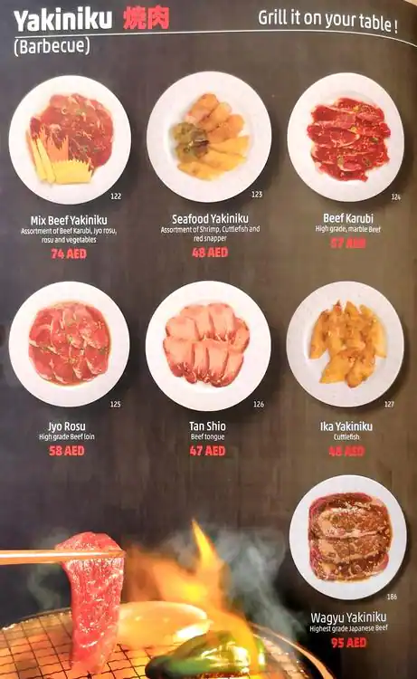 Samurai Japanese Restaurant Menu 