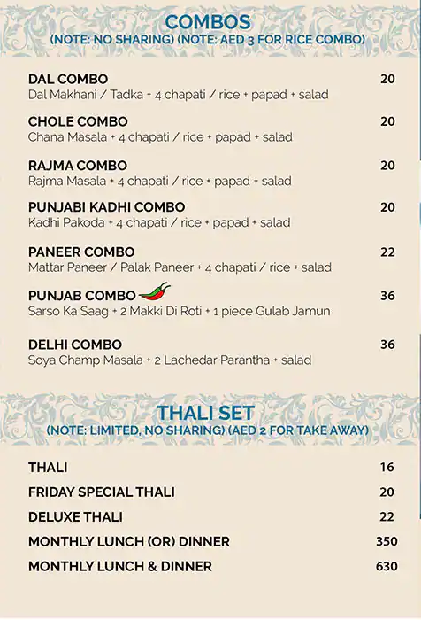 Golden Spoon Vegetarian Restaurant Menu 