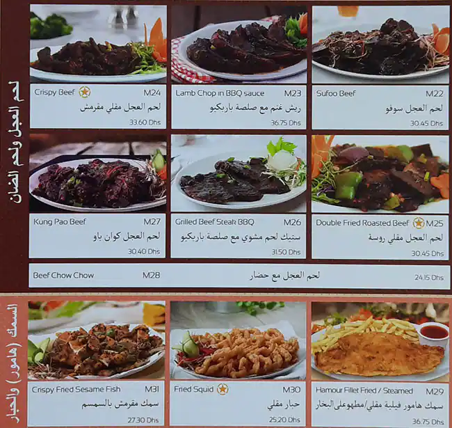 Oasis Chinese Restaurant Menu, Menu for Oasis Chinese Restaurant, Madinat Zayed, Abu Dhabi 