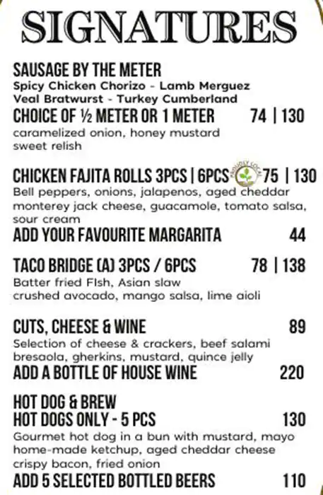 Cooper's - Park Rotana Menu, Menu for Cooper's - Park Rotana, Khalifa Park Area, Abu Dhabi 