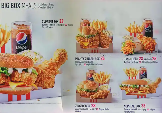 KFC - دجاج كنتاكي Menu, Menu for KFC - دجاج كنتاكي, Mussafah Sanaiya, Abu Dhabi 