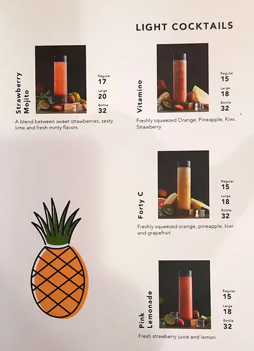 Forty Fruity Menu, Menu for Forty Fruity, Khalifa City, Abu Dhabi 