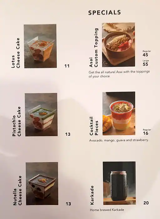 Forty Fruity Menu, Menu for Forty Fruity, Khalifa City, Abu Dhabi 