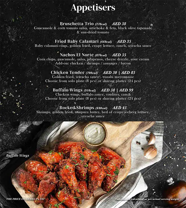 Bloomsbury's Menu, Menu for Bloomsbury's, Al Wahda, Abu Dhabi 