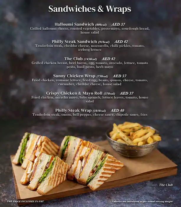 Bloomsbury's Menu, Menu for Bloomsbury's, Al Wahda, Abu Dhabi 