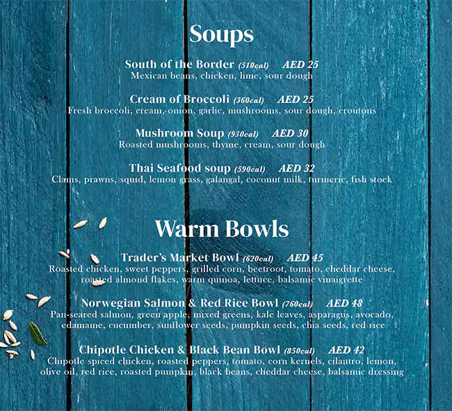 Bloomsbury's Menu, Menu for Bloomsbury's, Al Wahda, Abu Dhabi 