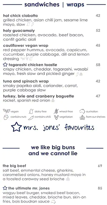 Jones the Grocer - Mamoura Menu 