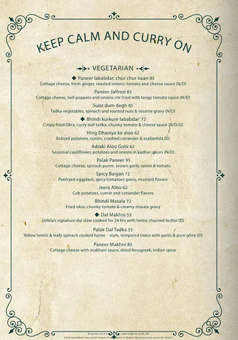 Ushna Menu, Menu for Ushna, Al Maqtaa, Abu Dhabi 