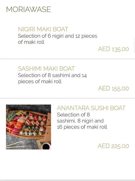 Ingredients Menu, Menu for Ingredients, Eastern Mangroves, Abu Dhabi 