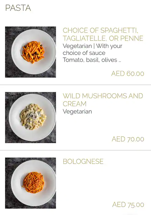 Ingredients Menu, Menu for Ingredients, Eastern Mangroves, Abu Dhabi 