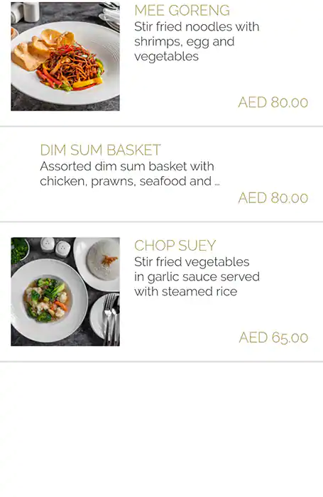 Ingredients Menu, Menu for Ingredients, Eastern Mangroves, Abu Dhabi 