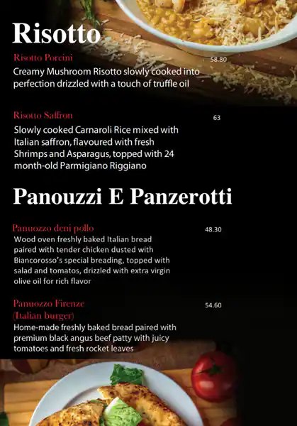 Biancorosso Menu, Menu for Biancorosso, Al Nahyan, Abu Dhabi 