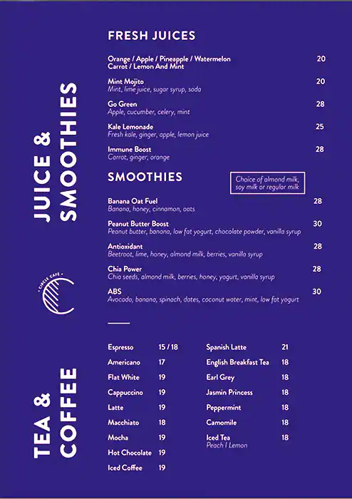 Circle Cafe Menu, Menu for Circle Cafe, Khalifa City, Abu Dhabi 