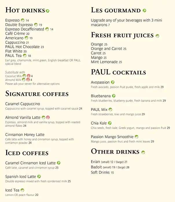 PAUL Bakery & Restaurant - مطعم ومخبز بول Menu 