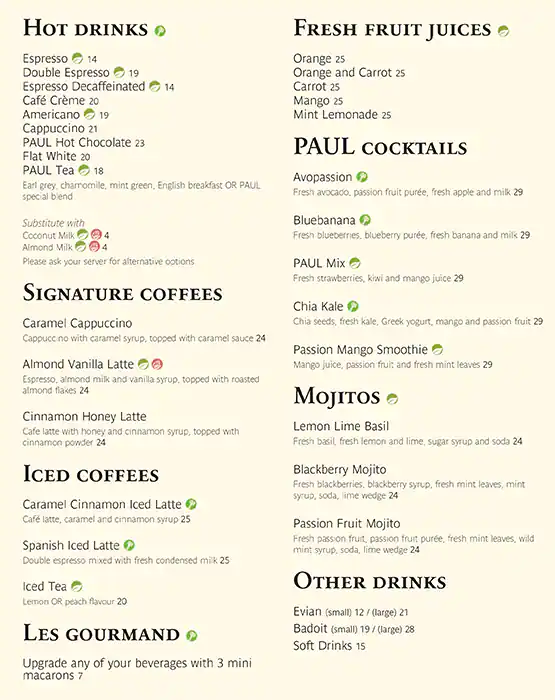 PAUL Bakery & Restaurant - مطعم ومخبز بول Menu 