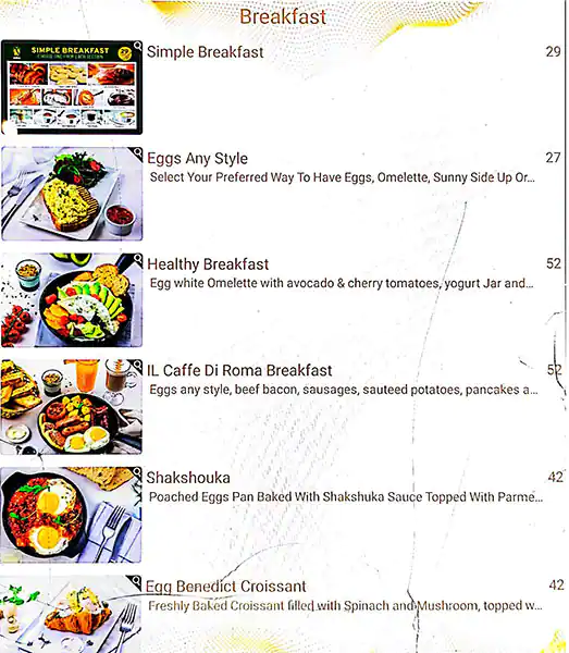 Il Caffe Di Roma Menu, Menu for Il Caffe Di Roma, Al Khalidiya, Abu Dhabi 