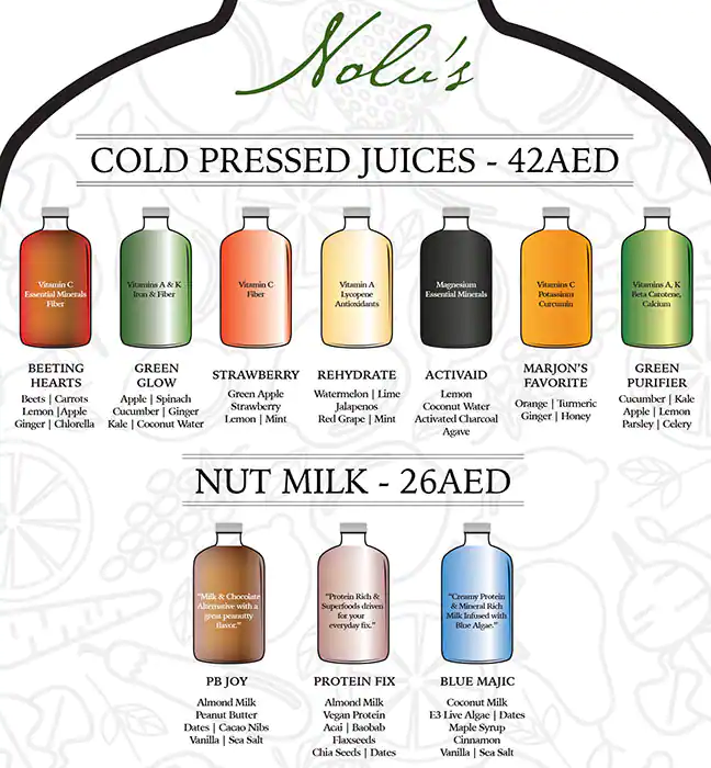 Nolu's Downtown Menu, Menu for Nolu's Downtown, Al Maryah Island, Abu Dhabi 