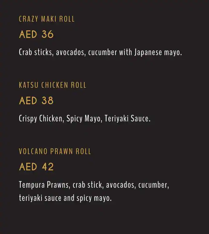 Smoking Doll Menu, Menu for Smoking Doll, Al Reem Island, Abu Dhabi 