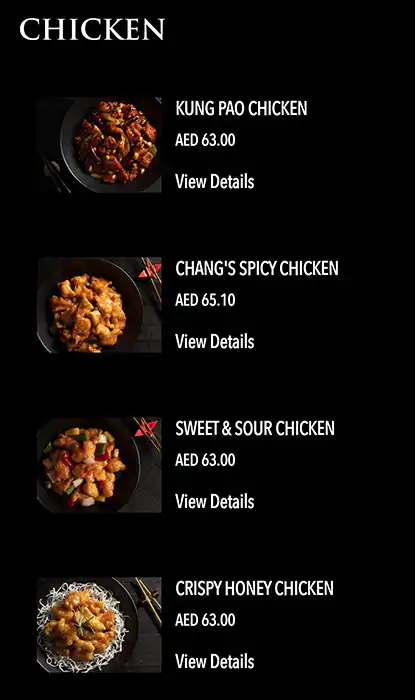 P.F. Chang's - بي.ف. تشانغز Menu 