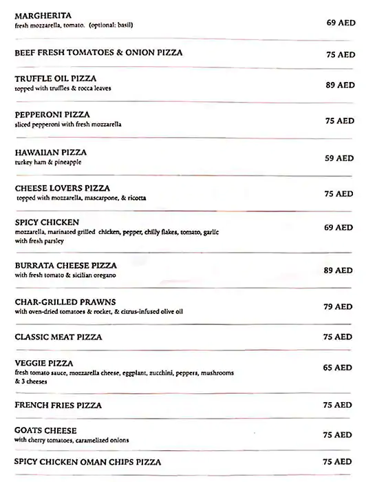 Gudee Pizza & Cafe Menu, Menu for Gudee Pizza & Cafe, Al Dhafrah, Abu Dhabi 