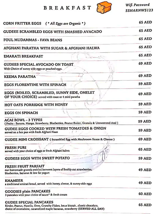 Gudee Pizza & Cafe Menu, Menu for Gudee Pizza & Cafe, Al Dhafrah, Abu Dhabi 