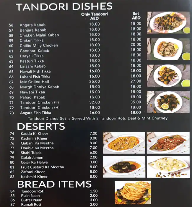 Mahfil Hyderabad Restaurant Menu 