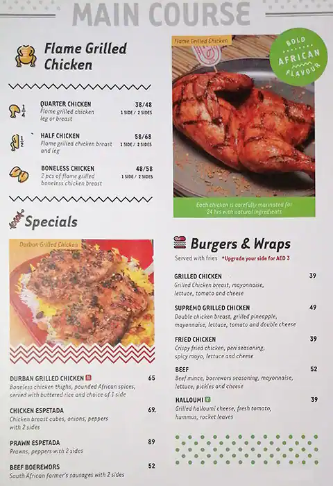 Galito's Menu, Menu for Galito's, Al Wahda, Abu Dhabi 