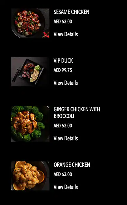 P.F. Chang's Menu, Menu for P.F. Chang's, Yas Island, Abu Dhabi 