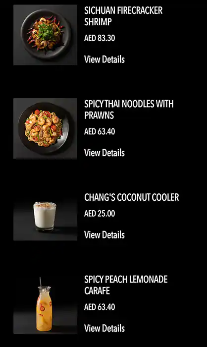 P.F. Chang's Menu, Menu for P.F. Chang's, Yas Island, Abu Dhabi 