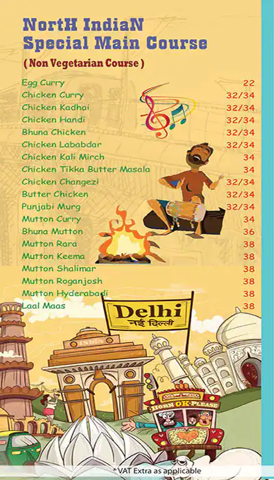 Via Delhi Menu, Menu for Via Delhi, Najda, Abu Dhabi 