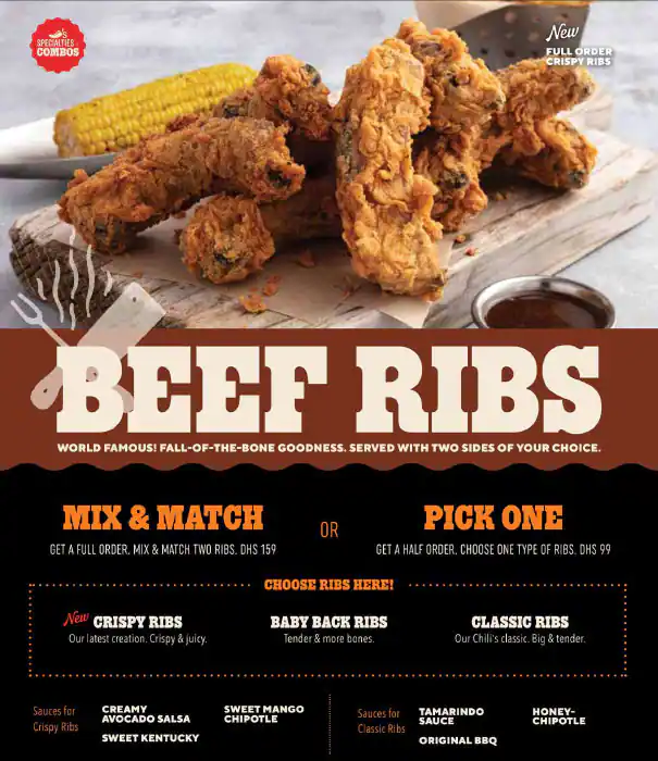 Chili's Menu, Menu for Chili's, Yas Island, Abu Dhabi 