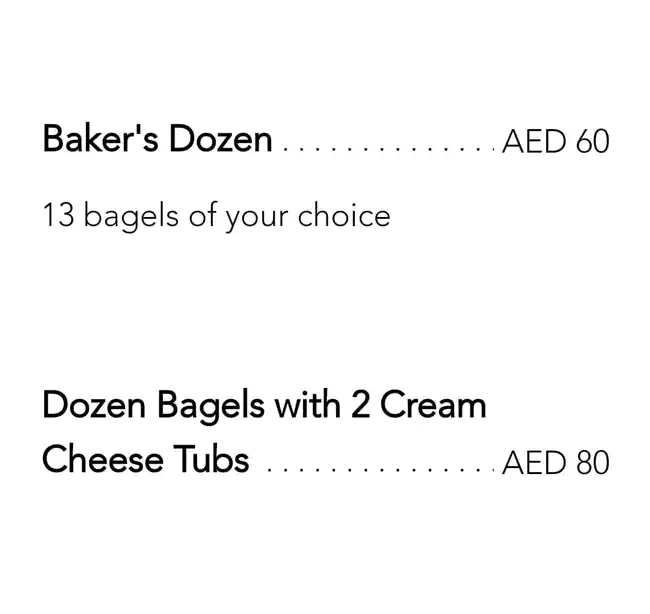 Bagel Factory Menu, Menu for Bagel Factory, Al Markaziya, Abu Dhabi 