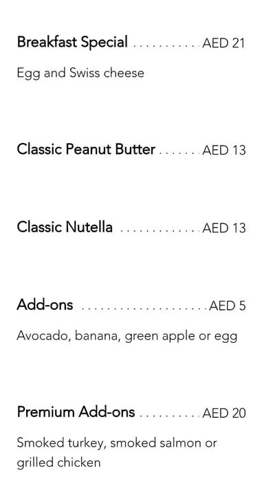 Bagel Factory Menu, Menu for Bagel Factory, Al Markaziya, Abu Dhabi 