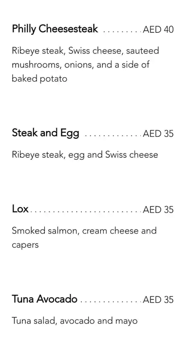 Bagel Factory Menu, Menu for Bagel Factory, Al Markaziya, Abu Dhabi 