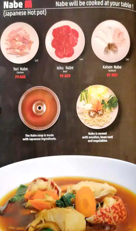 Samurai Japanese Restaurant Menu 