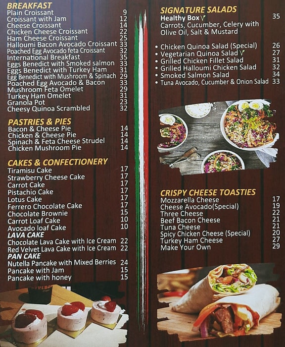 Attibassi Coffee Restaurant Menu