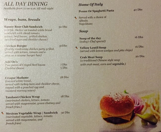 Coffee Shop - Ramee Rose Hotel Restaurant Menu